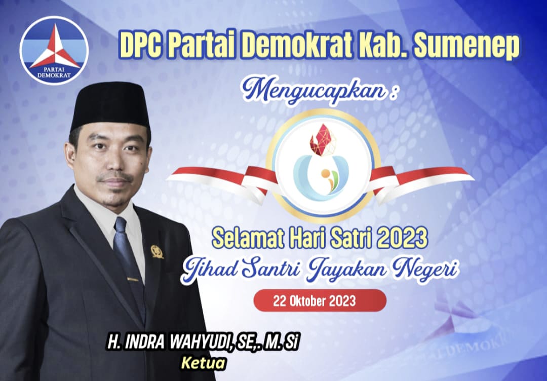 DPC Partai Demokrat Kabupaten Sumenep Mengucap Selamat Hari Santri Nasional 2023