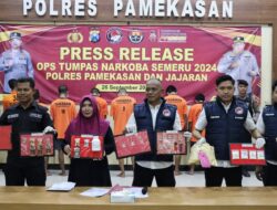 Polres Pamekasan Tangkap 9 Pengedar dan Pengguna Narkoba