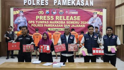 Polres Pamekasan Tangkap 9 Pengedar dan Pengguna Narkoba