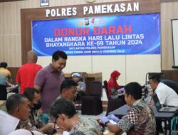 Satlantas Polres Pamekasan Gelar Donor Darah Peringati Hari Lalu Lintas ke-69