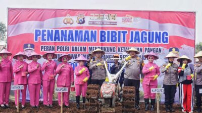 Dukung Swasembada Pangan Nasional, Polres Pamekasan Mulai Tanam Jagung
