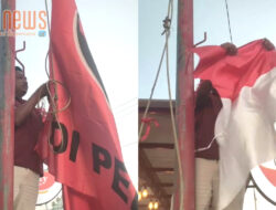 Aksi Nekat Pemuda Sumenep Turunkan Bendera Parpol Lebihi Merah Putih