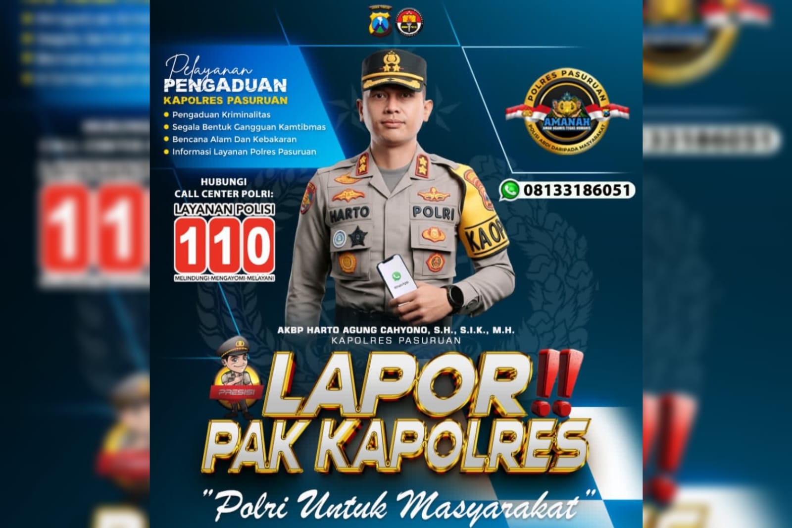 Call center 110 Polres Pasuruan