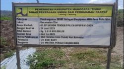 Proyek Air Minum Bersih di Manggarai Timur Diduga Amburadul