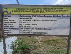 Proyek Air Minum Bersih di Manggarai Timur Diduga Amburadul